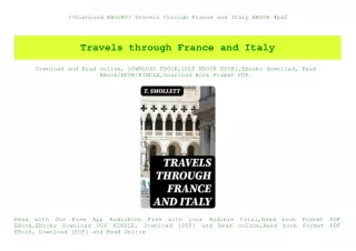 Download EBOoK@ Travels through France and Italy EBOOK #pdf