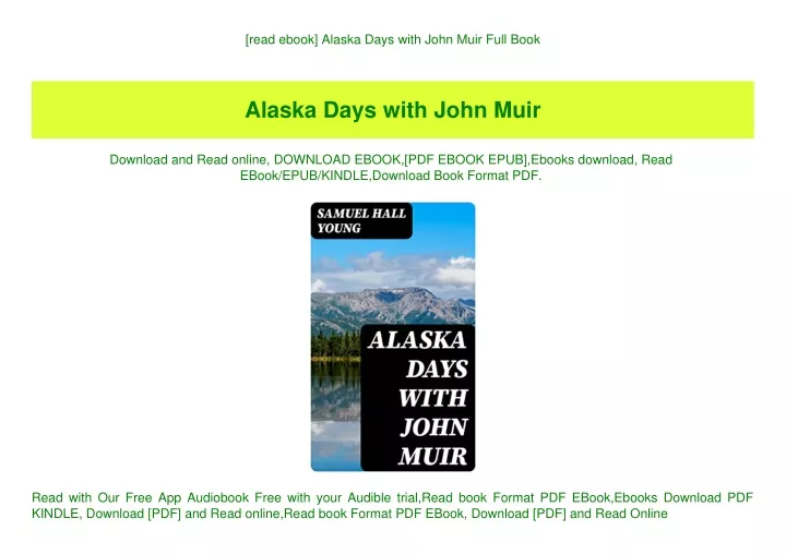 read ebook alaska days with john muir full book