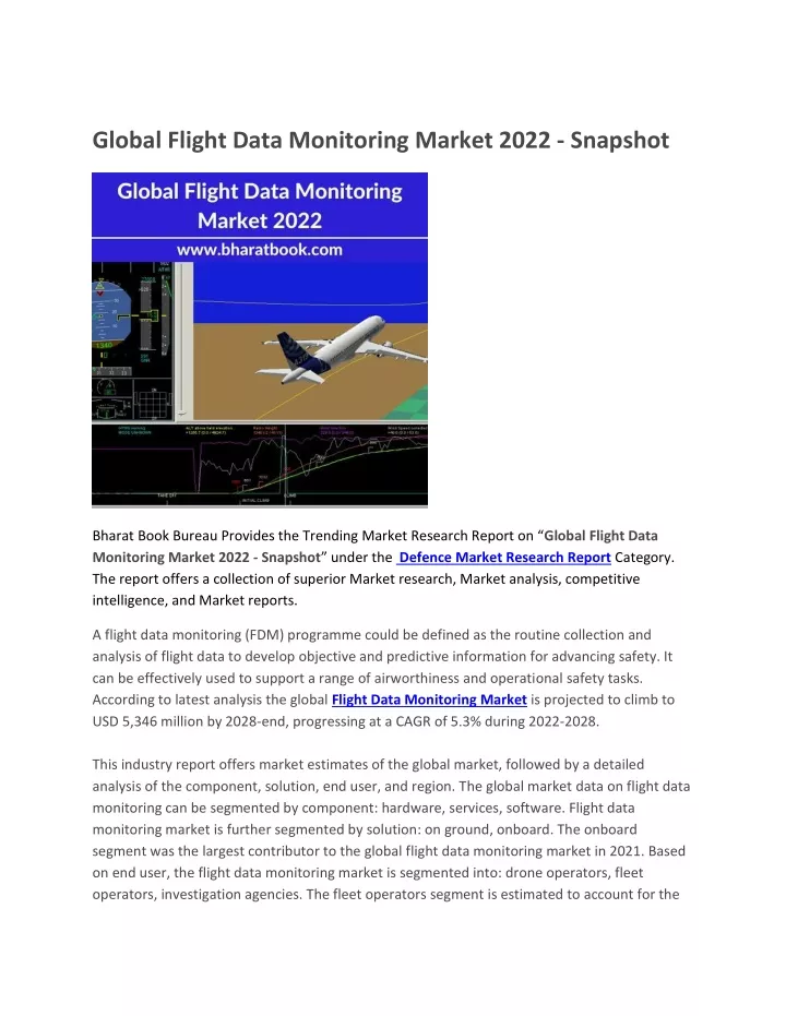 global flight data monitoring market 2022 snapshot