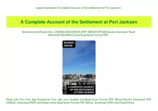 {epub download} A Complete Account of the Settlement at Port Jackson (E.B.O.O.K. DOWNLOAD^