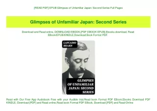 [READ PDF] EPUB Glimpses of Unfamiliar Japan Second Series Full Pages