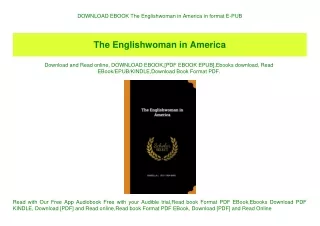 DOWNLOAD EBOOK The Englishwoman in America in format E-PUB