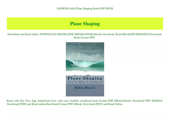 download plane shaping book pdf epub