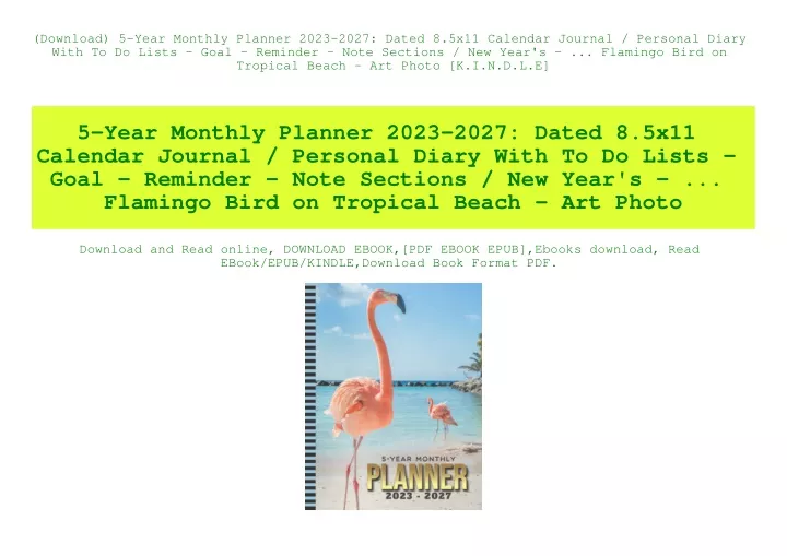 PPT (Download) 5Year Monthly Planner 20232027 Dated 8.5x11 Calendar