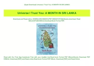 (Epub Download) Universe I Trust You A MONTH IN SRI LANKA (DOWNLOAD E.B.O.O.K.^)