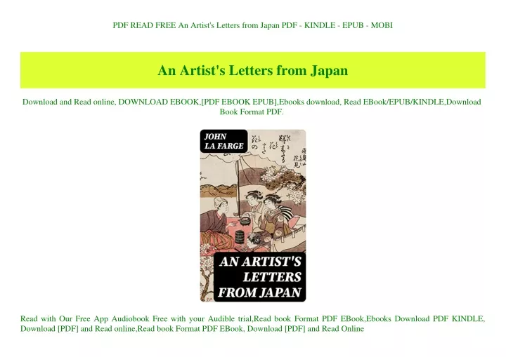 pdf read free an artist s letters from japan