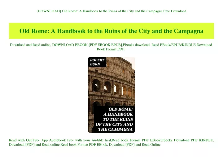 download old rome a handbook to the ruins