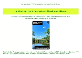 Pdf [download]^^ A Week on the Concord and Merrimack Rivers (READ PDF EBOOK)