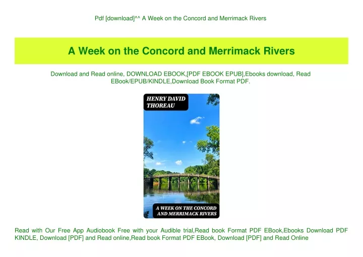 pdf download a week on the concord and merrimack