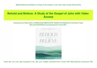 [BOOK] Behold and Believe A Study of the Gospel of John with Video Access Read Online