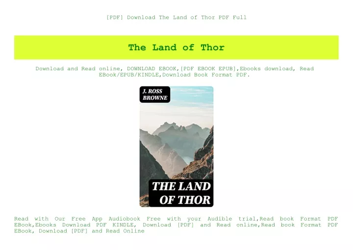 pdf download the land of thor pdf full