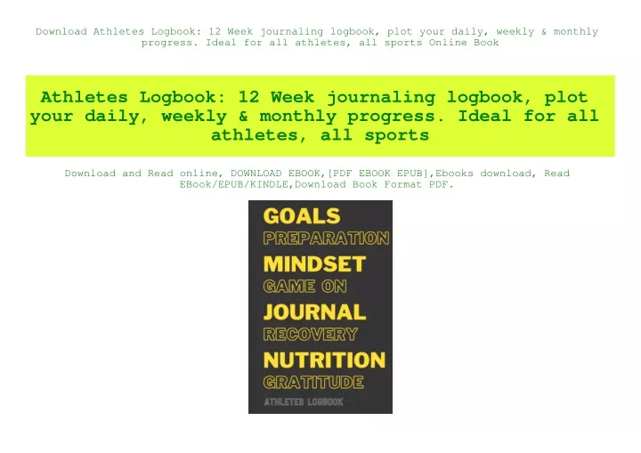 download athletes logbook 12 week journaling
