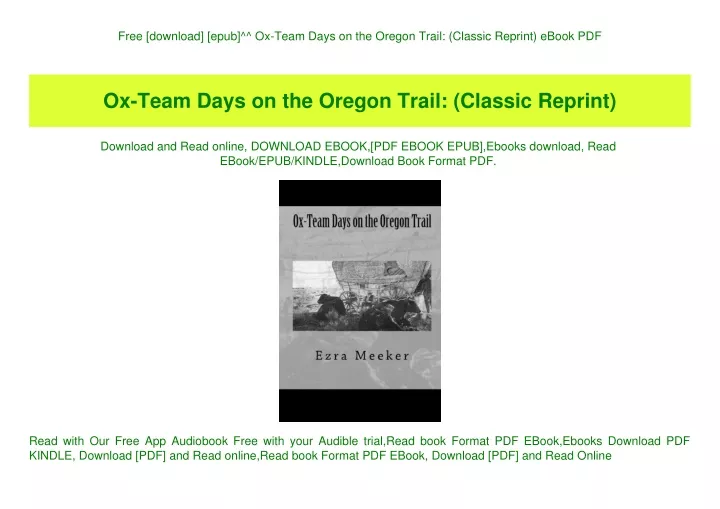 free download epub ox team days on the oregon
