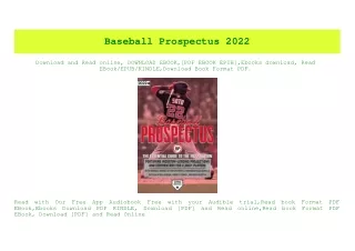 (READ)^ Baseball Prospectus 2022 [PDF EPuB AudioBook Ebook]