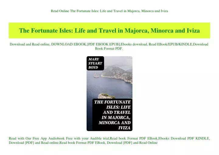 read online the fortunate isles life and travel