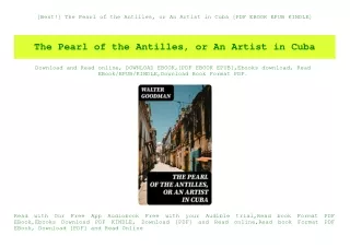 [Best!] The Pearl of the Antilles  or An Artist in Cuba [PDF EBOOK EPUB KINDLE]