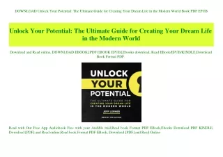DOWNLOAD Unlock Your Potential The Ultimate Guide for Creating Your Dream Life in the Modern World Book PDF EPUB