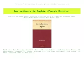 #^R.E.A.D.^ Les malheurs de Sophie (French Edition) Book PDF EPUB
