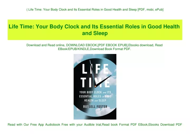 life time your body clock and its essential roles