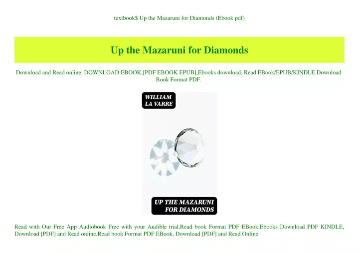 textbook up the mazaruni for diamonds ebook pdf