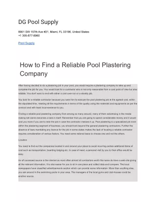 dg pool supply