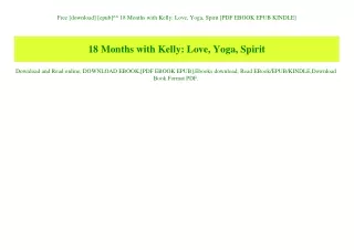 Free [download] [epub]^^ 18 Months with Kelly Love  Yoga  Spirit [PDF EBOOK EPUB KINDLE]