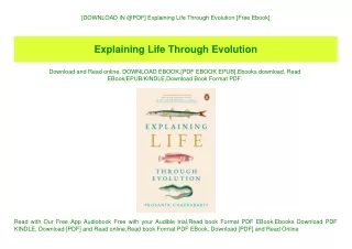 [DOWNLOAD IN @PDF] Explaining Life Through Evolution [Free Ebook]