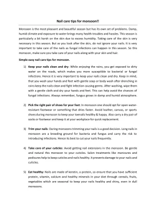 Nail care tips for monsoon!!