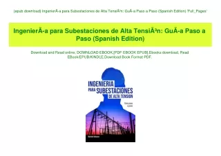{epub download} IngenierÃƒÂ­a para Subestaciones de Alta TensiÃƒÂ³n GuÃƒÂ­a Paso a Paso (Spanish Edition) 'Full_Pages'
