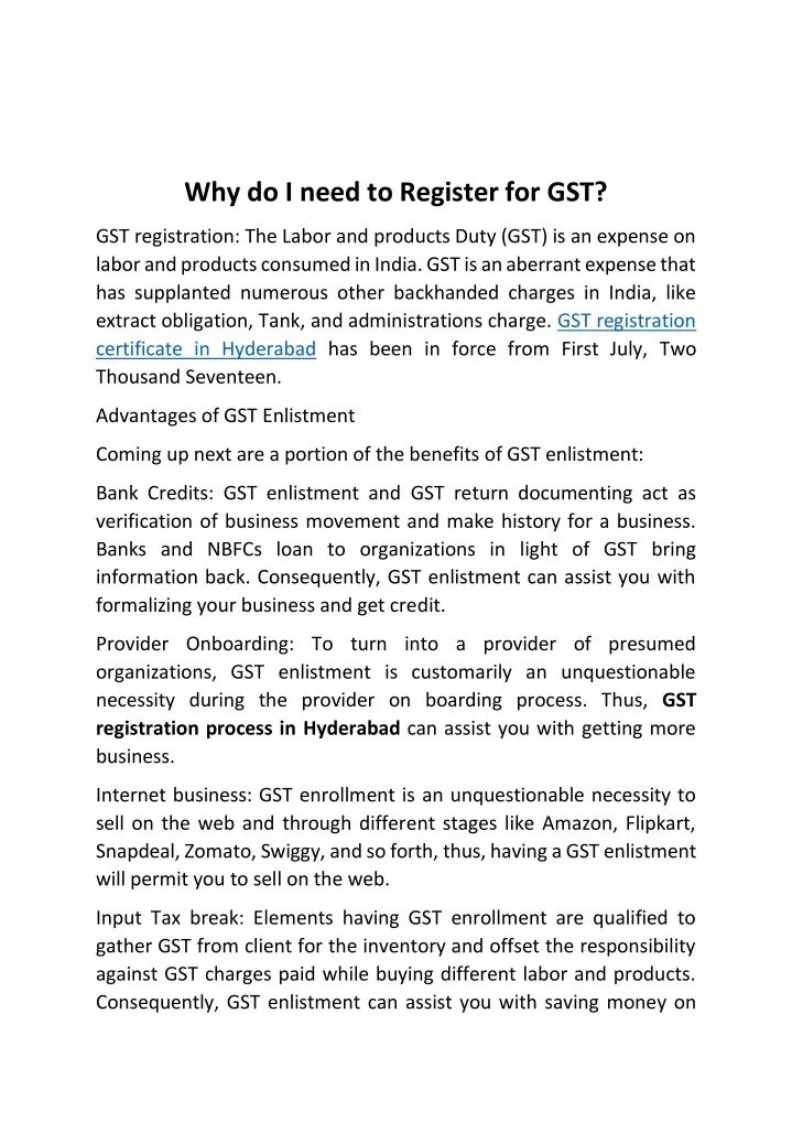 why do i need to register for gst