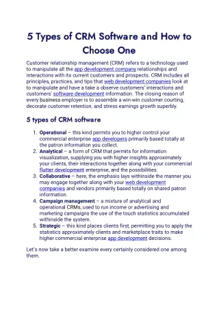 5 types of crm software and how to 5 types