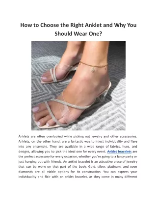 how to choose the right anklet and why you should