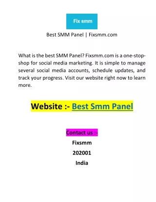 Best SMM Panel  Fixsmm