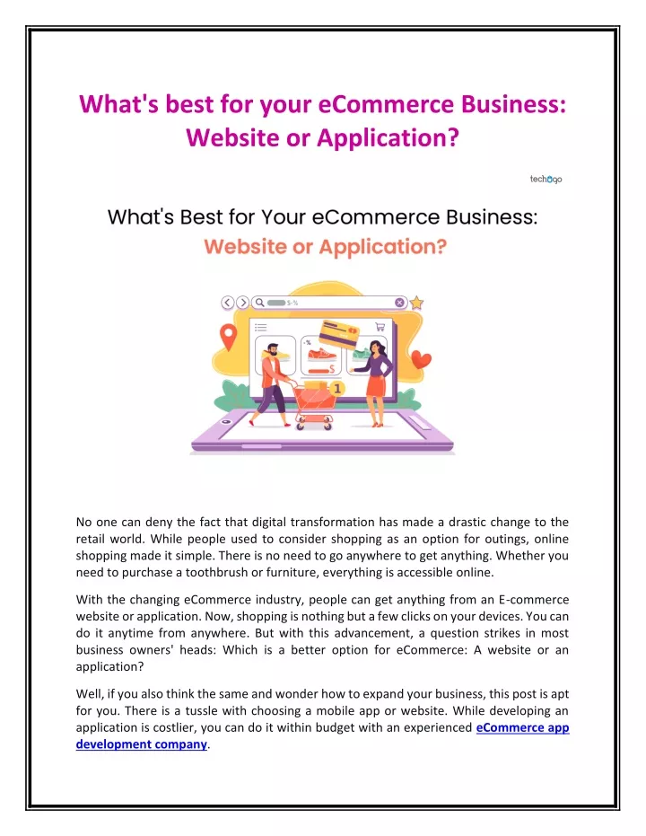 what s best for your ecommerce business website