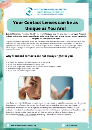 Your Contact Lenses can be as Unique as You Are!