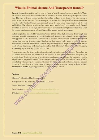 what is frontal closure and transparent frontal