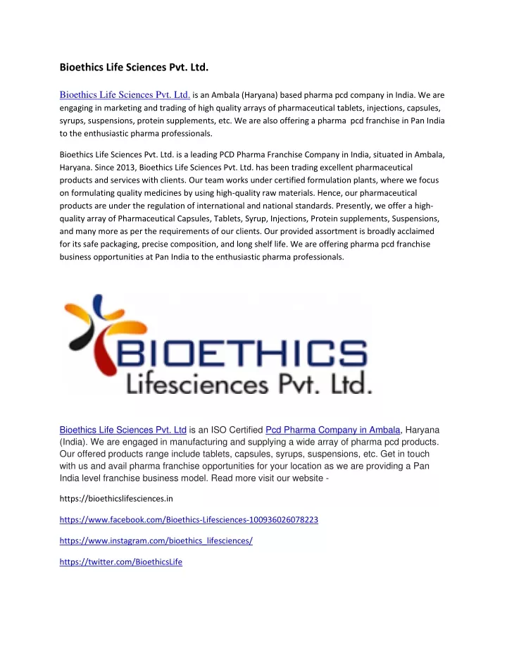 bioethics life sciences pvt ltd bioethics life