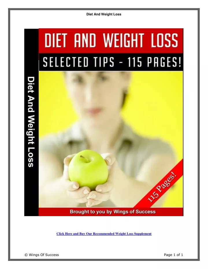 diet and weight loss