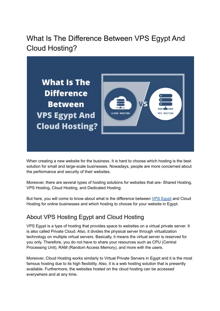 what is the difference between vps egypt