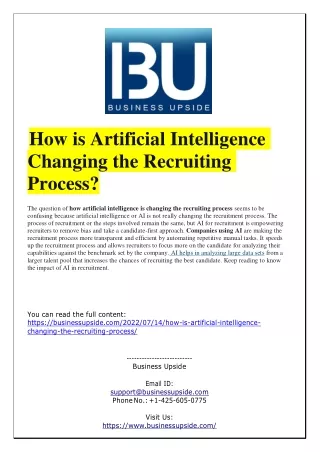 how is artificial intelligence changing