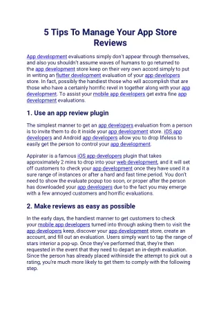 5 tips to manage your app store reviews