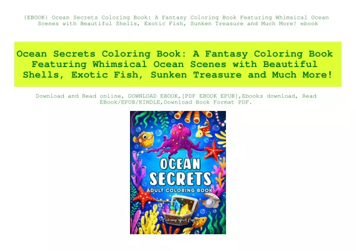 PPT {EBOOK} Ocean Secrets Coloring Book A Fantasy Coloring Book