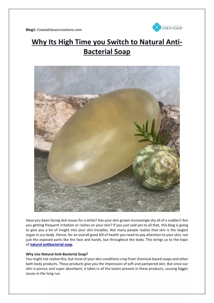 Ppt why its high time you switch to natural anti bacterial soap