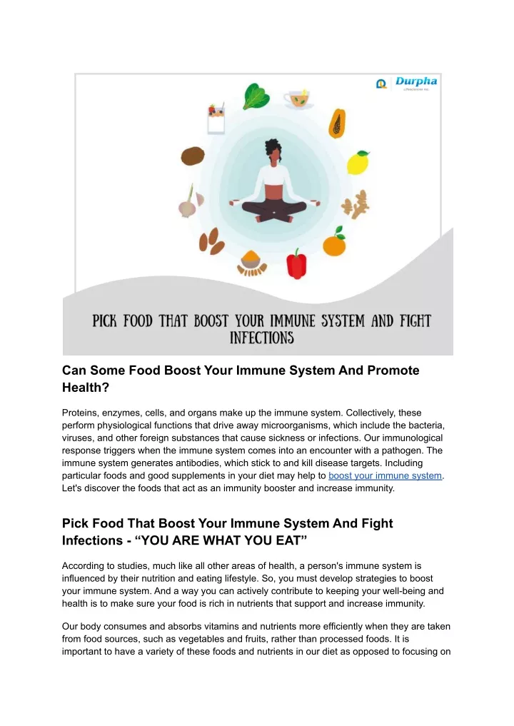 can some food boost your immune system