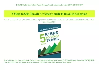 DOWNLOAD 5 Steps to Solo Travel A woman's guide to travel in her prime DOWNLOAD @PDF