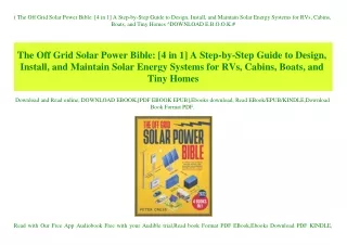 (B.O.O.K.$ The Off Grid Solar Power Bible [4 in 1] A Step-by-Step Guide to Design  Install  and Maintain Solar Energy Sy