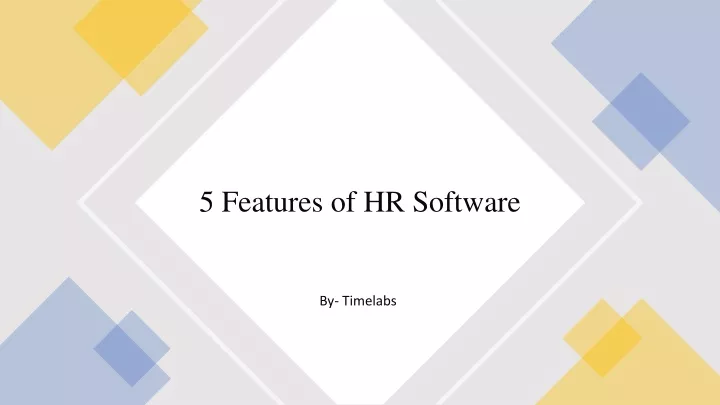 5 features of hr software