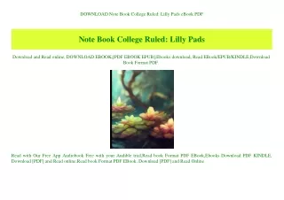 DOWNLOAD Note Book College Ruled Lilly Pads eBook PDF