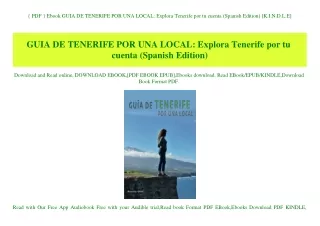 { PDF } Ebook GUIA DE TENERIFE POR UNA LOCAL Explora Tenerife por tu cuenta (Spanish Edition) [K.I.N.D.L.E]