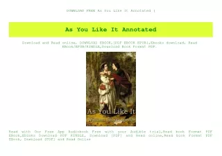 DOWNLOAD FREE As You Like It Annotated (E.B.O.O.K. DOWNLOAD^